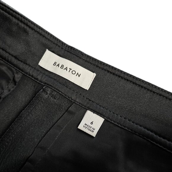 Aritzia Babaton Command Pant, Black, Vegan Leather, Straight Leg, Mobwife Size 6 - Picture 6 of 9